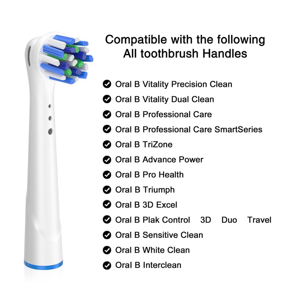 Сменные насадки для зубных щеток, 8 шт./компл., совместимые с электрической зубной щеткой Oral B Braun Sensitive