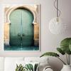 Moroccan Door Arab Canvas Print Islamic Muslim Wall Architectural Wall Art Poster for Living Room Bedroom Eid Al-Fitr Home Decor