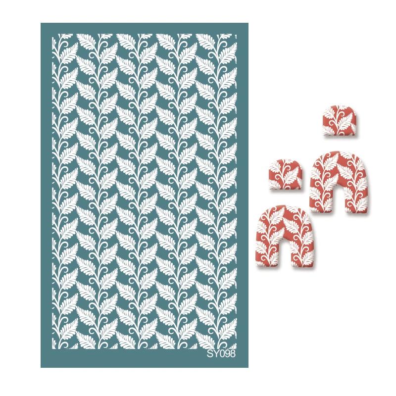 Инструменты для полимерной глины Шелкотрафаретные трафареты Растение Цветок Лист Печать Глина Сетка Трафарет Изготовление Украшений Серьги Декоративный Шаблон