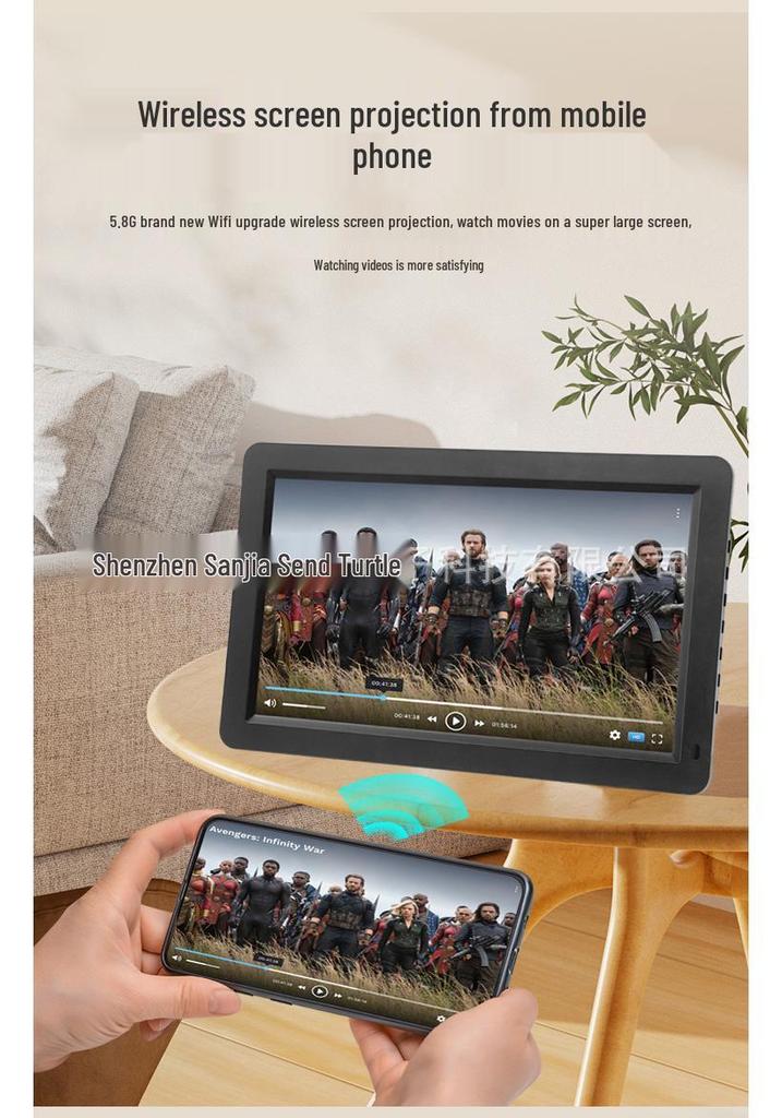 Умный погодный и лунный календарь 5,8G WiFi с дисплеем температуры и зеркалированием экрана смартфона, 13-15 дюймов