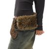 Rivet Furry Fur Belt PU Leather Plush Belt Vintage Y2K Waistband  Jeans Decor
