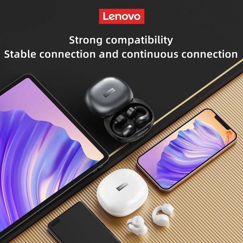 Lenovo Наушники Thinkplus X20 Bluetooth 5,2, беспроводные наушники с зажимом для ушей, сенсорное управление, игровые наушники с басами