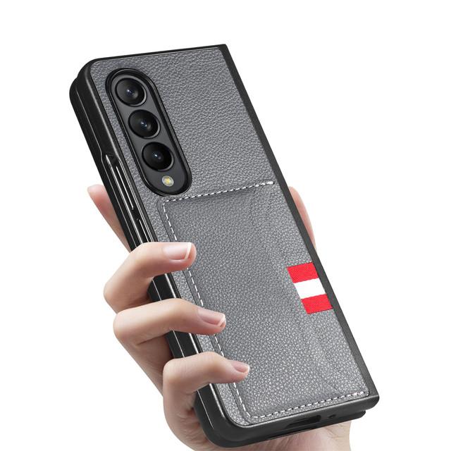 Кожаный деловой чехол с слотом для карт для Samsung Galaxy Z Fold 4 Fold3 Fold4 Fold2 Fold 3 2 5g Zfold4, матовая сумка для телефона