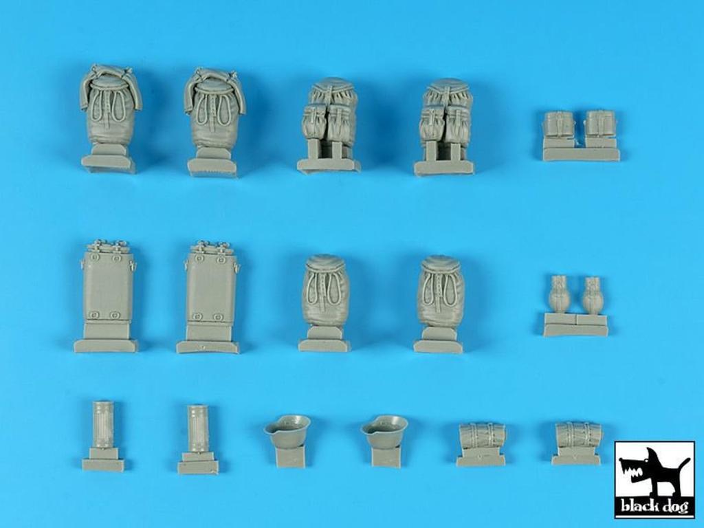 Black Dog German Equipment Accessory Set Resin Military Parts HAUT16008 1/16 (Tank)