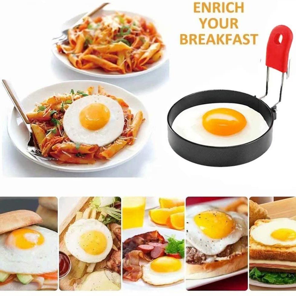 Кольца для яиц Morse с антипригарным покрытием и складными силиконовыми ручками, формы для яиц-пашот, кольца для готовки