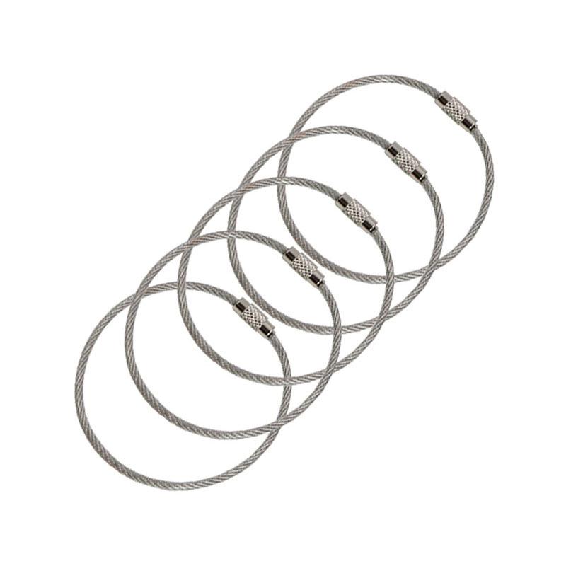 Проволока из нержавеющей стали, брелок для ключей, брелок для ключей, круглая веревка, кабельная петля, уличная лагерная багажная бирка, винт