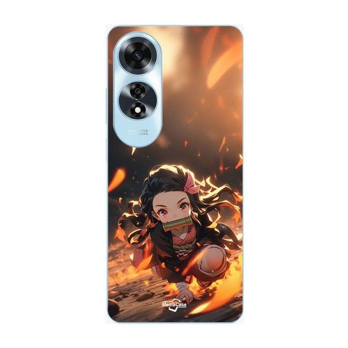 Coque de téléphone - MANIACASE - Oppo A60 - Demon Slayer Nezuko - Silicone TPU - Souple