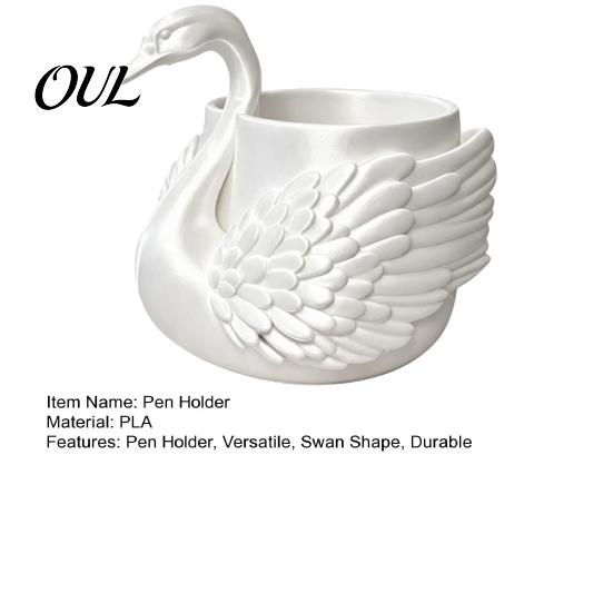 Stationery Storage Holder Elegant Swan Pen Holder, Durable PLA Pencil Organizer, Decorative Large Cute for Desk Capacity Container Makeup Brushes And