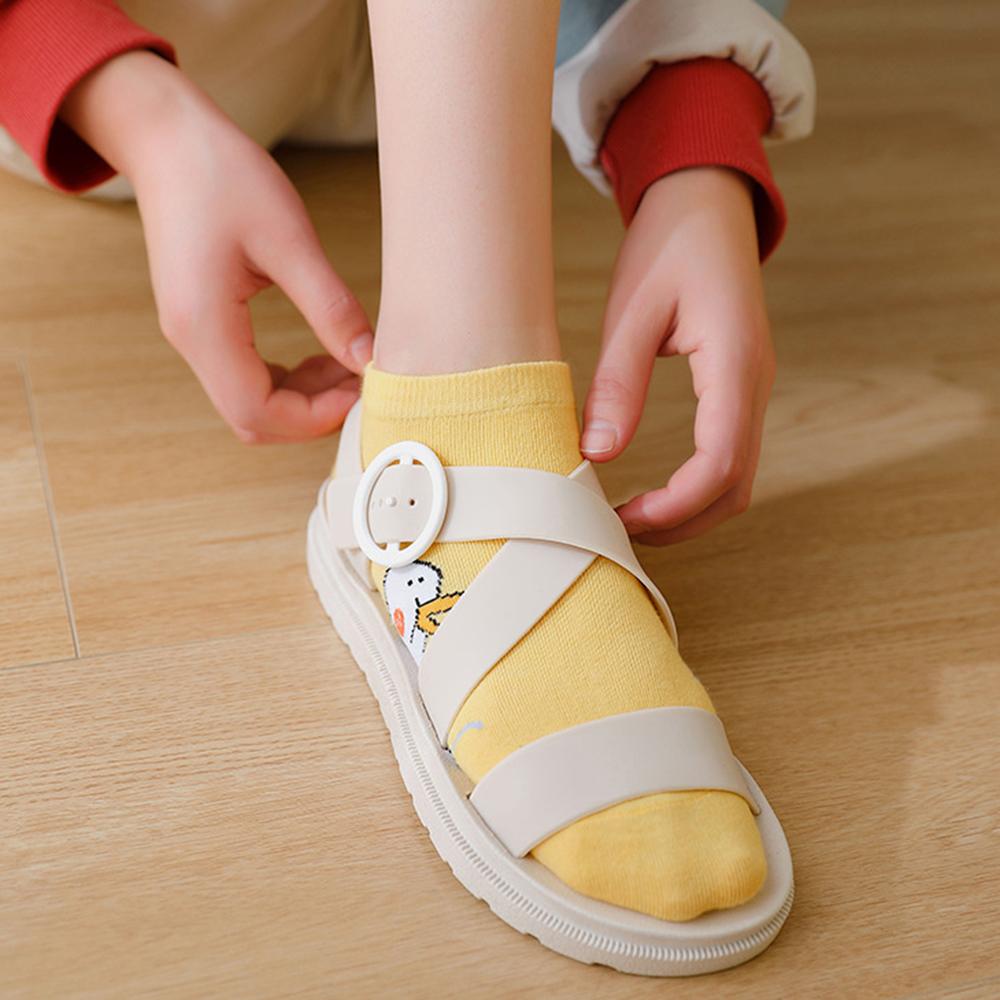 Cute Thin Cotton Japanese style Summer Shallow Mouth Cartoon Duck Socks Sock Slippers Hosiery