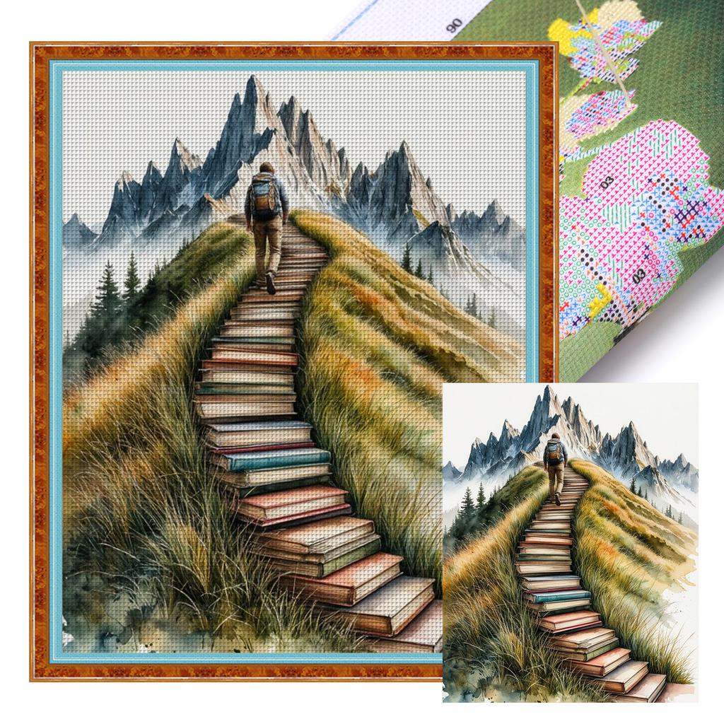 Стопка книг Полный 11CT 3 нити DIY Штампованные наборы для вышивания крестом 40*50 см/40*70 см Напечатанные наборы для вышивания крестом для взрослых Декор для дома