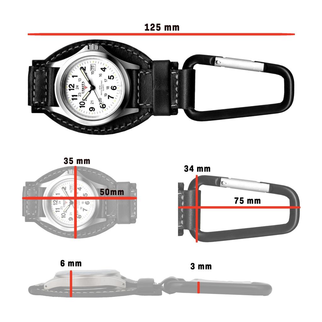 Dakota Карманные часы Карабинные часы Кожаные Водонепроницаемые Легкие Наручные часы для платья На открытом воздухе Кемпинг Скалолазание Путешествия
