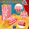 100pcs Popcorn Favor Bags Red Striped Candy Paper Bags Nougat Biscuit Bread Toast Bags For Snacks Goods Bag Movie Birthday Party