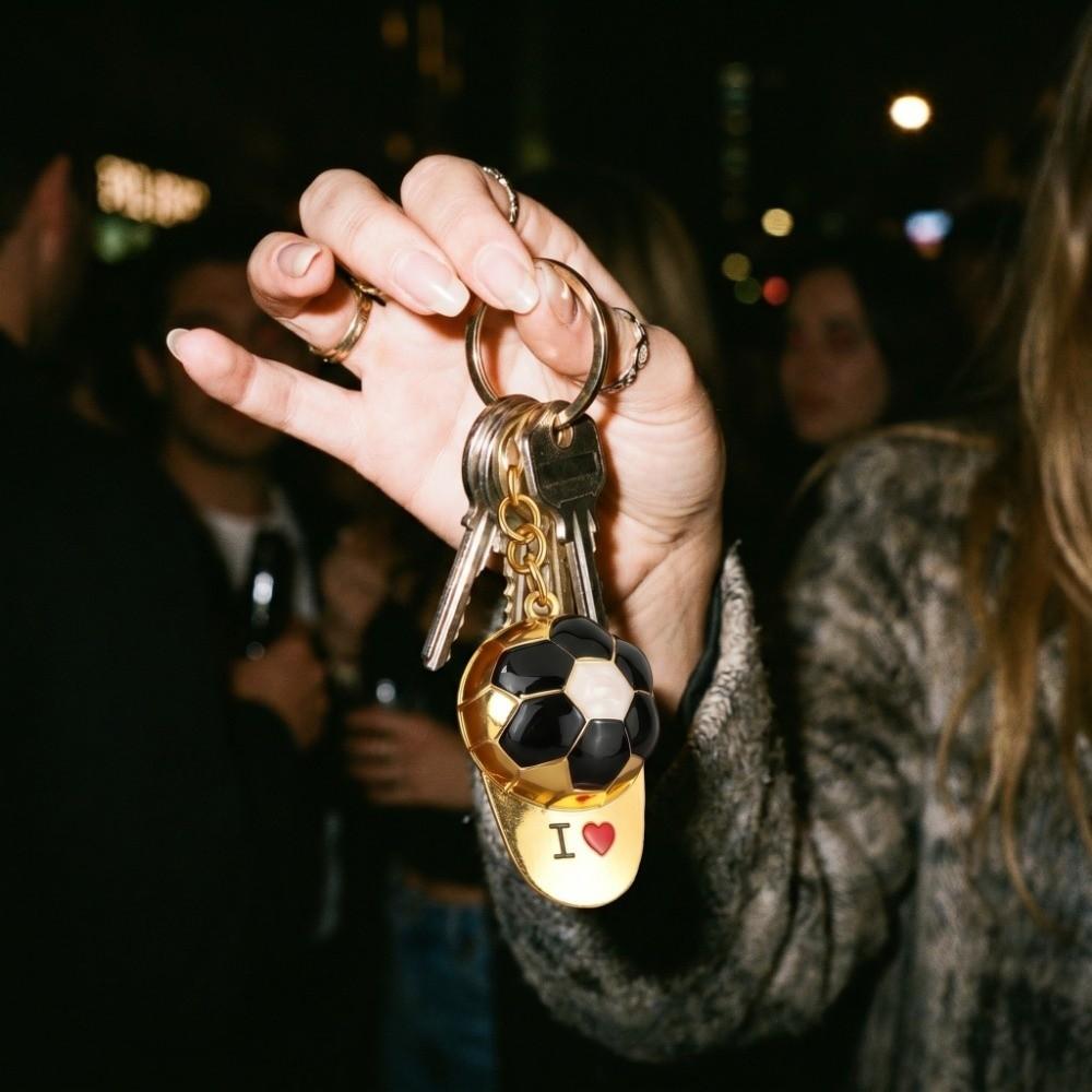 PVC Car Keyring Lightweight 3D Ball Shape Bag Charm Collection Football Keychain Sports Event