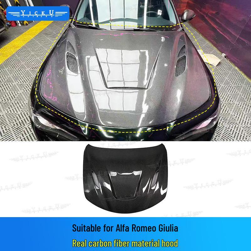 Комплект обвеса из углеродного волокна для Alfa Romeo Giulia GTAM: Передний и задний бамперы, Расширители крыльев, Капот, Задний спойлер, Пороги