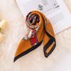High-end Retro Printed Small Square Scarf Elegant Fashion Imitation Silk Scarf Versatile Temperament Commuter Professional Scarf