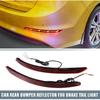 Задний отражатель бампера, противотуманная фара, стоп-сигнал, указатель поворота, красный, желтый, светодиодный для Hyundai Elantra 2017-2020, пластиковый, красная линза (Набор из 2)