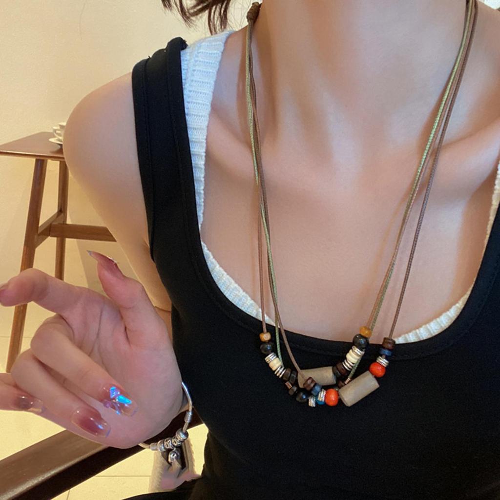 Ожерелье-цепочка, индивидуальное многослойное ожерелье, богемный ретро-свитер в этническом стиле, плетеное ожерелье, ювелирный аксессуар