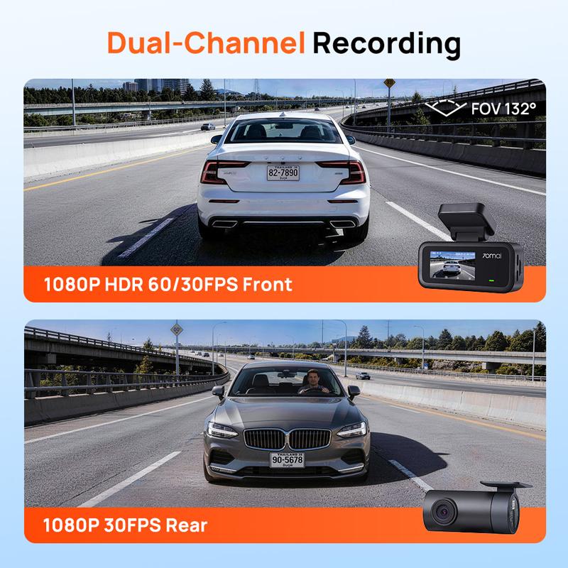 New 70mai A210 Dash Cam 1080P 130FOV Supercapacitor Super Night Vision with F/1.6 Aperture Built-in GPS Wi-Fi 6