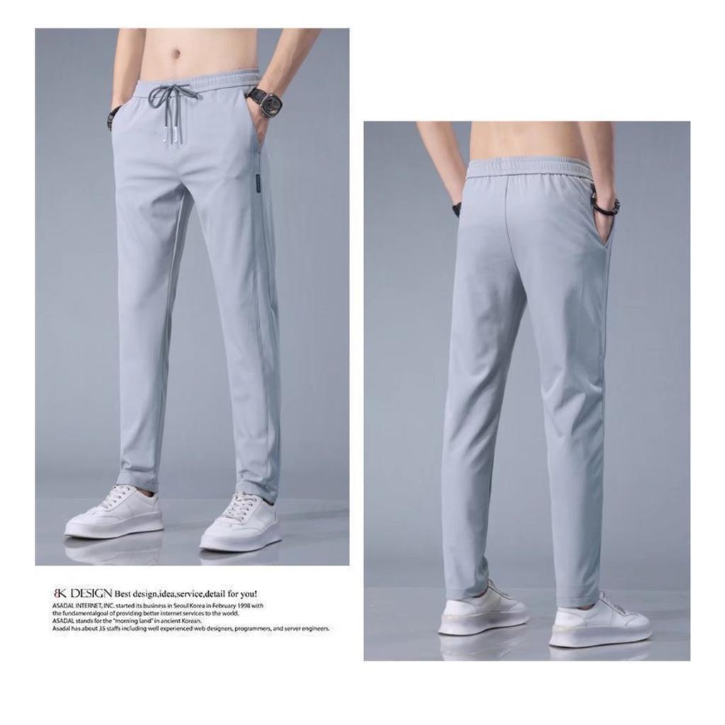 Мужские облегающие брюки прямого кроя Ice Silk Hanging Pants, летние тонкие мужские легкие повседневные брюки
