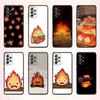 Аниме C-Cute C-Calcifer Чехол для телефона Samsung S 25,24,23,22,30,21,10,9,Ultra,Plus,Lite,FE,4,5 G Мягкий черный чехол