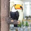Toucan Bird Figurine Tree Hugger Decor Hanging Resin Ornaments Garden Statue Creative Simulation Animal Yard Wall Decoration