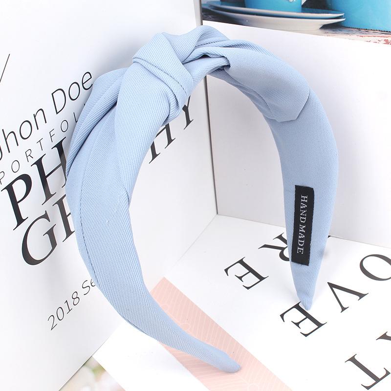 Новые модные завязанные повязки на голову для женщин, однотонные тканевые повязки для волос для девочек, широкая повязка для волос, мягкий обруч для волос, аксессуары для волос