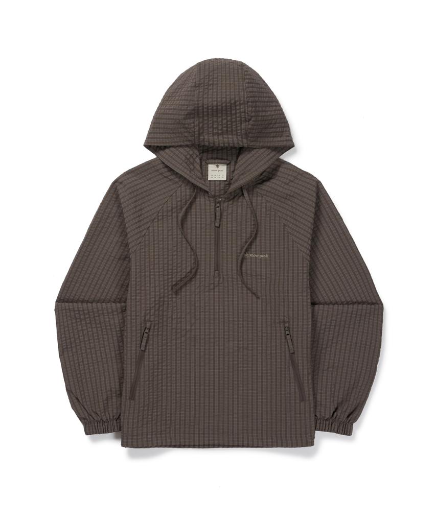 SNOWPEAK APPAREL Женский анорак в клетку из сирсакера (S26Fwfan09) Шоколадно-хаки