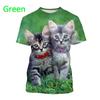 Новая летняя футболка с 3D милыми животными и кошками, детская мода, кавайные футболки, унисекс, Harajuku, с короткими рукавами, забавная одежда