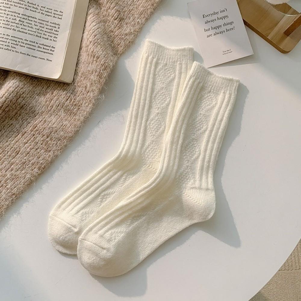 Утепленные гольфы до середины икры, термоноски женские, махровые носки, повседневные носки из имитации кашемира