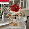 2D Flat Rose Swan & Butterfly Acrylic Desk Decor Plaque, Golden Leaves & White Swans, Suitable for Wall Decoration, Porch, Room, Villa, Accents Home,