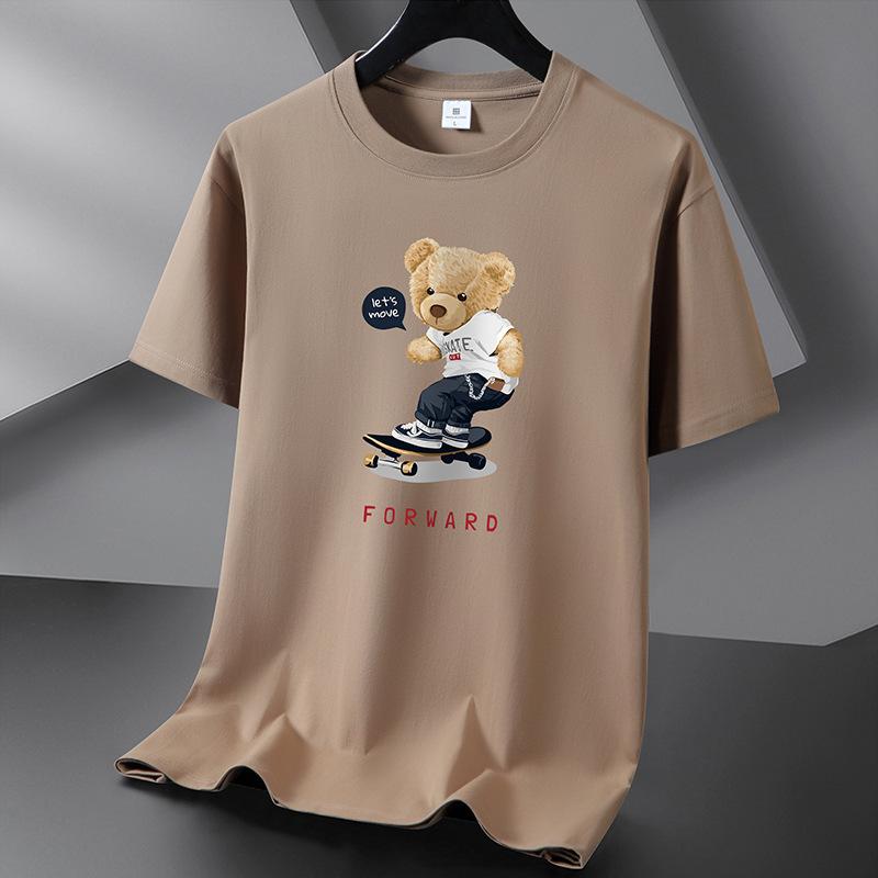 QICED Футболка с короткими рукавами из хлопка Tide Casual Cotton Мужская летняя рубашка с круглым вырезом