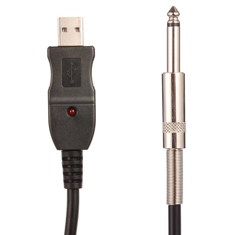 BAAU 2 шт. 3 метра Гитарный к ПК USB Кабель для записи Адаптер-переходник Интерфейс подключения 6,5 мм
