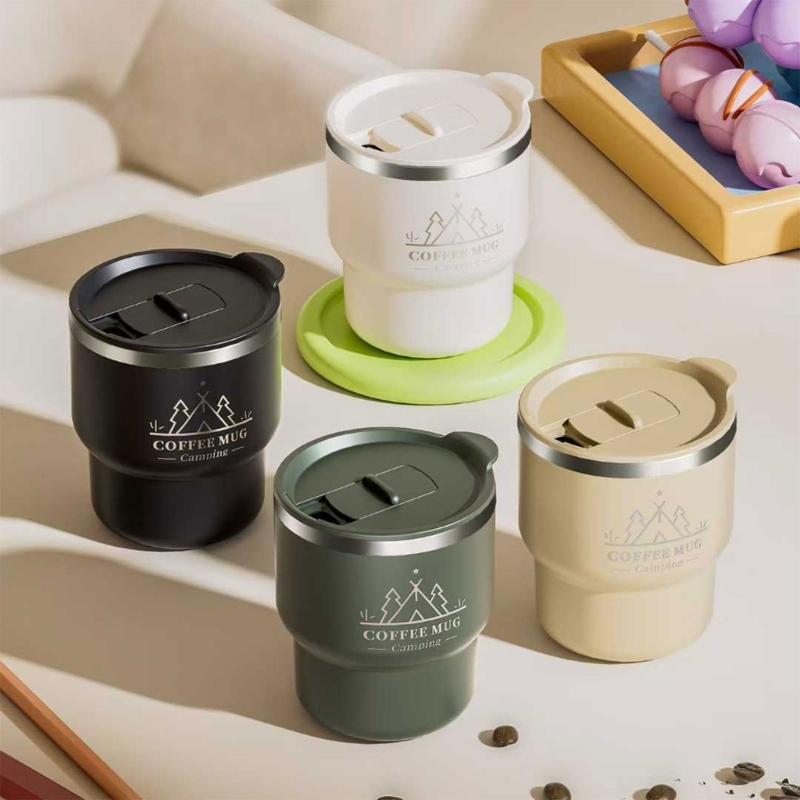 Leak Proof Stainless Steel Coffee Cup With Sealed Lid For Outdoor Camping Office Use Double Layer Insulated Travel Mug