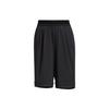 Casual Drawstring Waist Solid Color Sports Shorts Women Bottoms Black HE9962