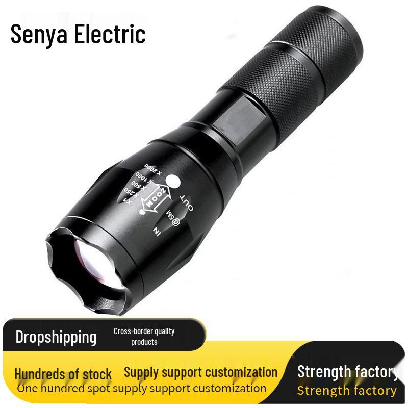 A100 Mini Rechargeable LED Flashlight with T6 Telescopic Zoom