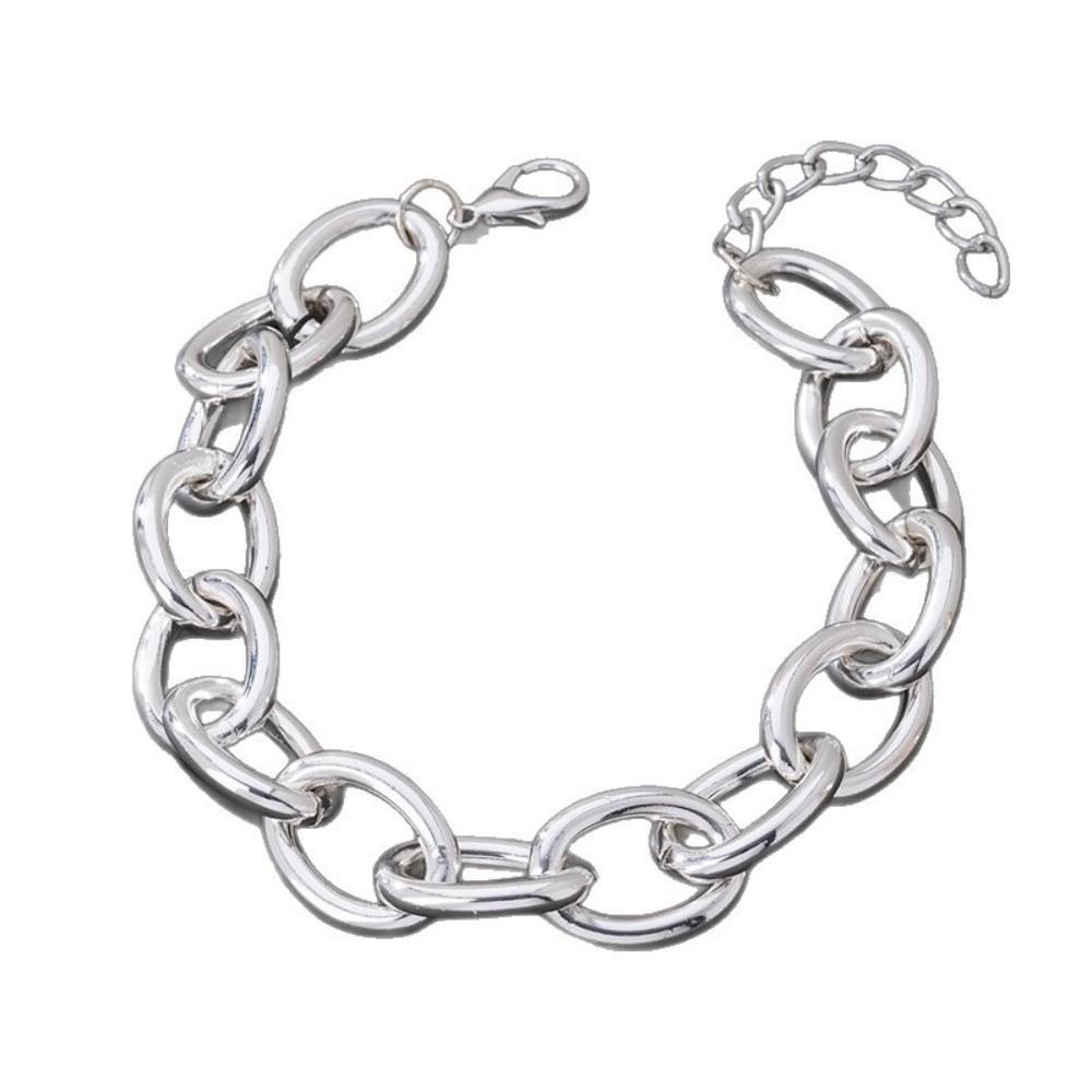 Stainless Steel Punk Choker Necklace Gothic Style Cable Chain Necklace Cosplay Accessories