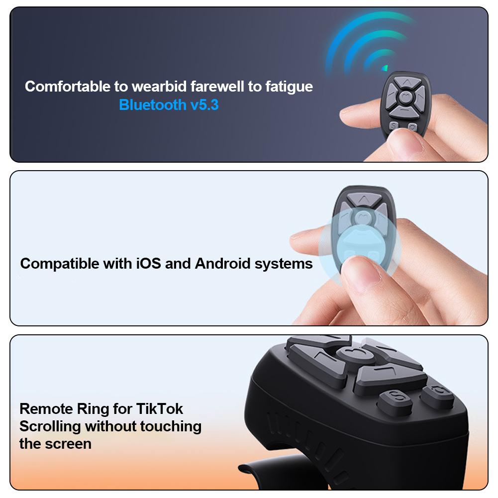 7 клавиш Bluetooth 5.0 беспроводной пульт дистанционного управления с сенсорным экраном для перелистывания страниц и прокрутки для прокрутки TikTok
