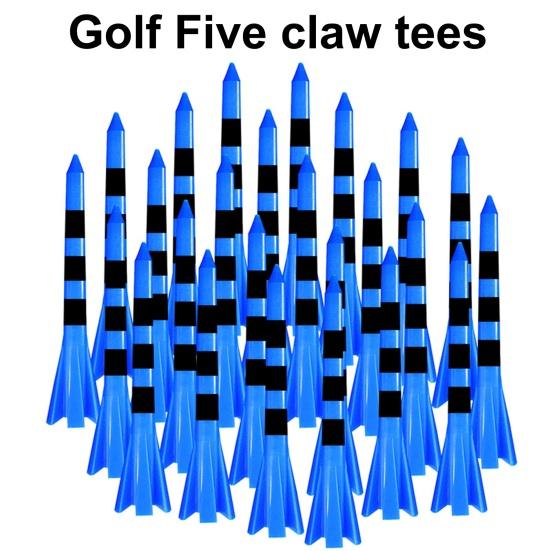 10Pcs Golf Tees Five Head Design Professional Reduce Friction Serving Pins 70mm/83mm Colorful Plastic Short Tees Practice Training Golf Ball