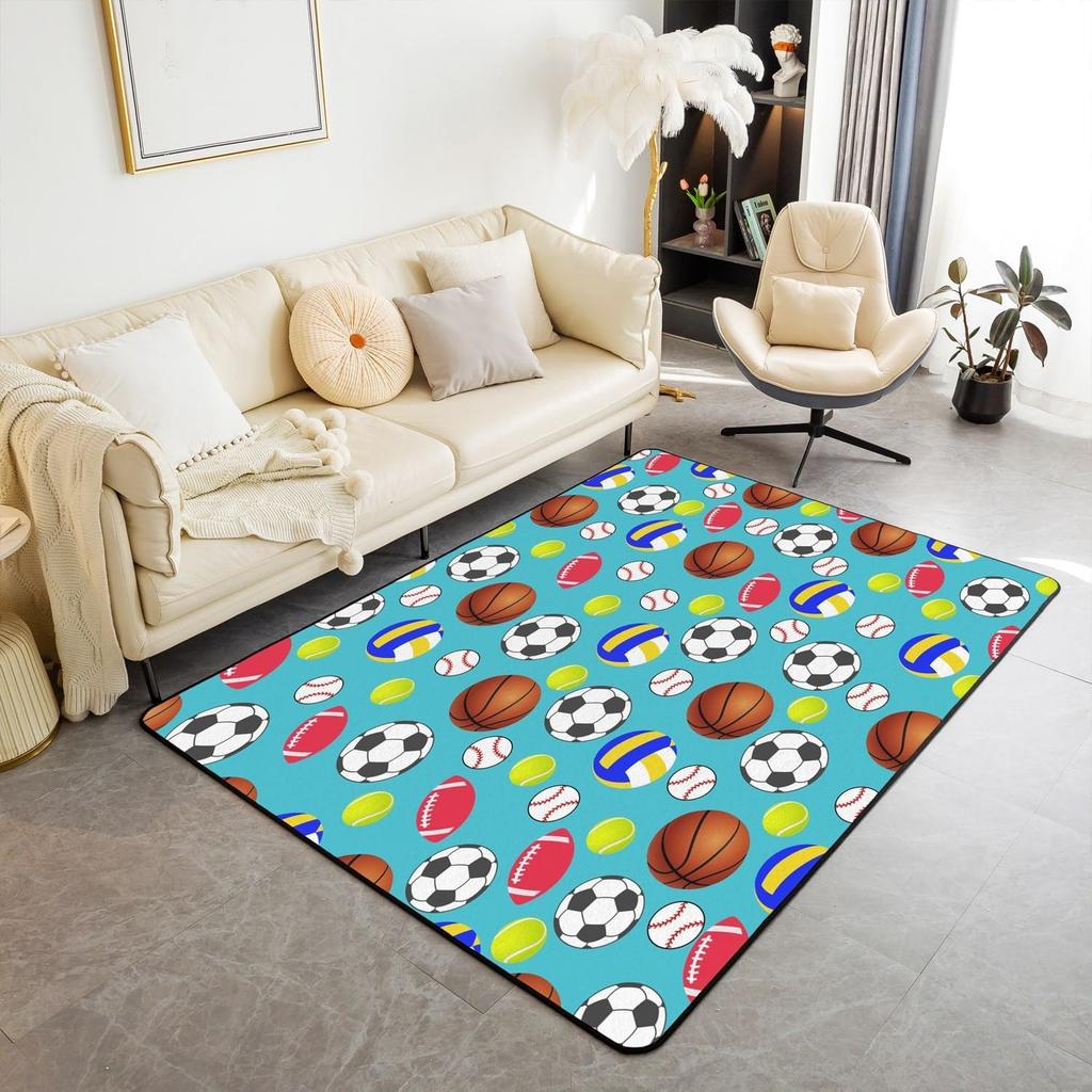 Забавный спортивный ковер для тенниса для спальни, ванной комнаты, мягкий нескользящий коврик для пола в помещении с теннисным кортом, коврики для детской комнаты, ковер для гостиной с игрой в мяч