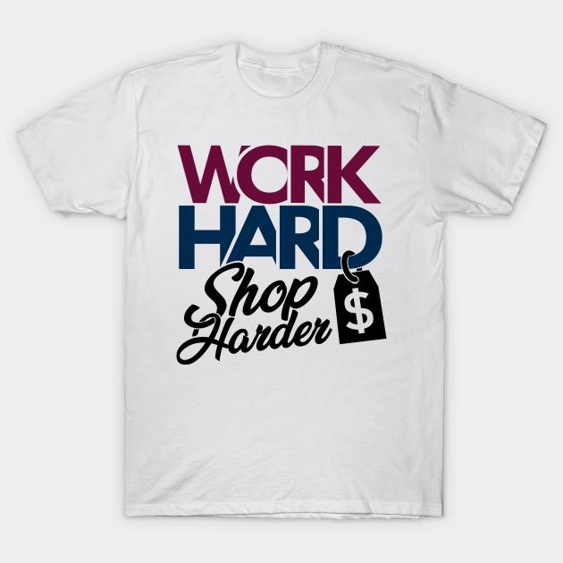 Женская футболка Работай усердно Покупай усерднее Крутая Трудоголик Шопоголик G Принт Харадзюку Каваий Футболка Летняя с коротким рукавом Женская футболка Топ