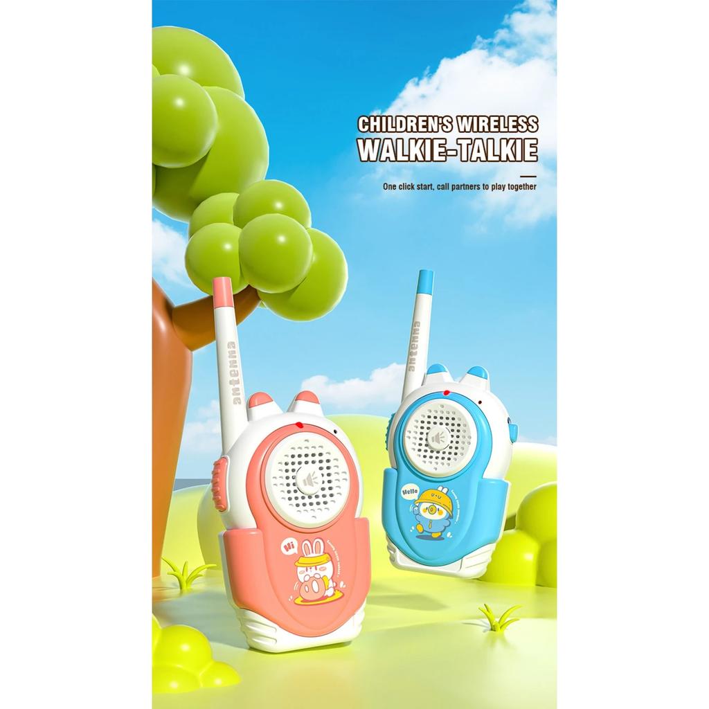 2PC Children's Walkie-talkies Wireless Cartoon Pagers Remote Intercom Outdoor Kids Toys Parent-child Interaction Education Game