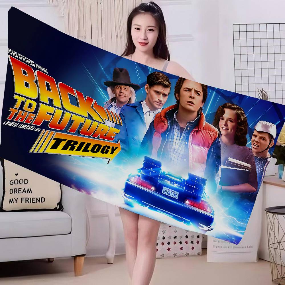 Movie B-Back To The F-uture Anime Beach Swimming Towel Soft Absorbent Washcloth Children's Gifts for Kids Travel Camping Gym
