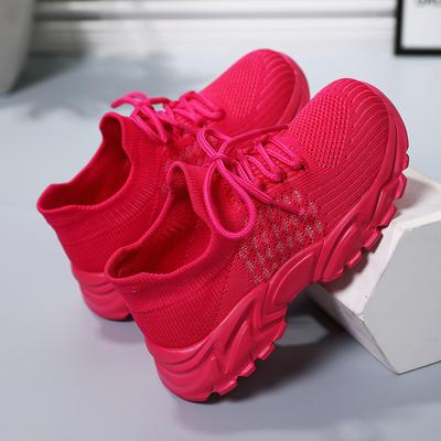 Спортивная женская обувь Размеры 35-40 Обувь для студенток Удобная Модная КРАСНАЯ обувь Летняя сетчатая Дышащая Одинарная обувь