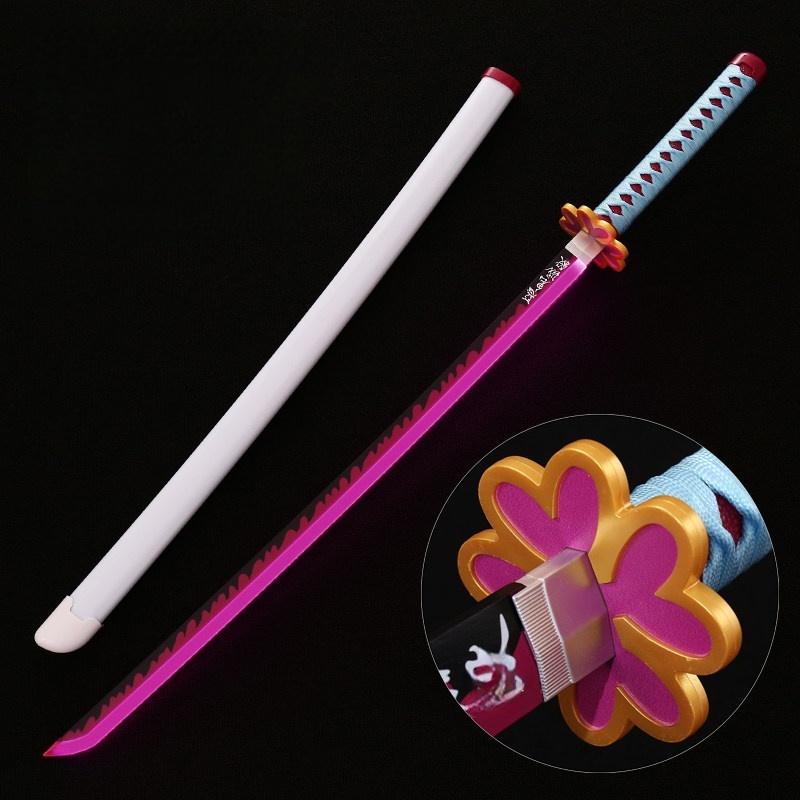 39inch Luminous Katana Tanjirou Giyuu LED Light Sword Real Japanese Samurai Sabre Cosplay Prop Home Decor Toy Gift