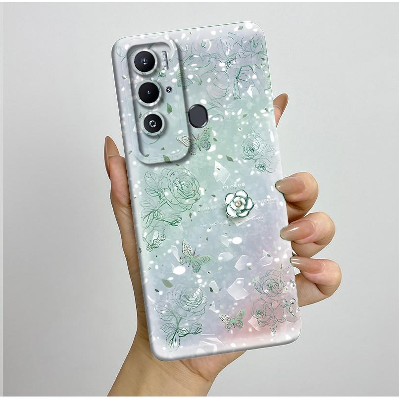 For Tecno Pova Neo Case LE6 LE6h Kawaii Cat Butterfly Flowers Fundas Silicone Soft Cover Case For Tecno Pova Neo PovaNeo Bumper