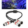 50CM Balanced Microphone Y Cable 3Pin Female to Double 3-Pin Male for Auditory Splitter and Mixers Connections