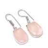 Серьги из стерлингового серебра 925 пробы с натуральным розовым кварцем 1,38 дюйма h9W64