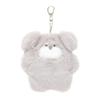 AS KNOW AS Plus (ASKNOW AS PLUS) ZY8576  Soufflé Key Ring Pouch, Schnauzer, F, Animal, Fluffy, Pouch, Small Item Holder, Cute Plush Dog, Gray