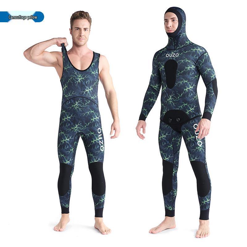 Men's 3mm Quick-Dry Hunting & Surfing Suit - Two-Piece Cold-Proof Sunscreen Freediving Suit