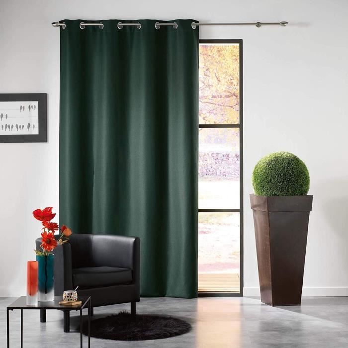 Rideau occultant - Mezzo - vert - 140x240cm - Œillets - 100% polyester